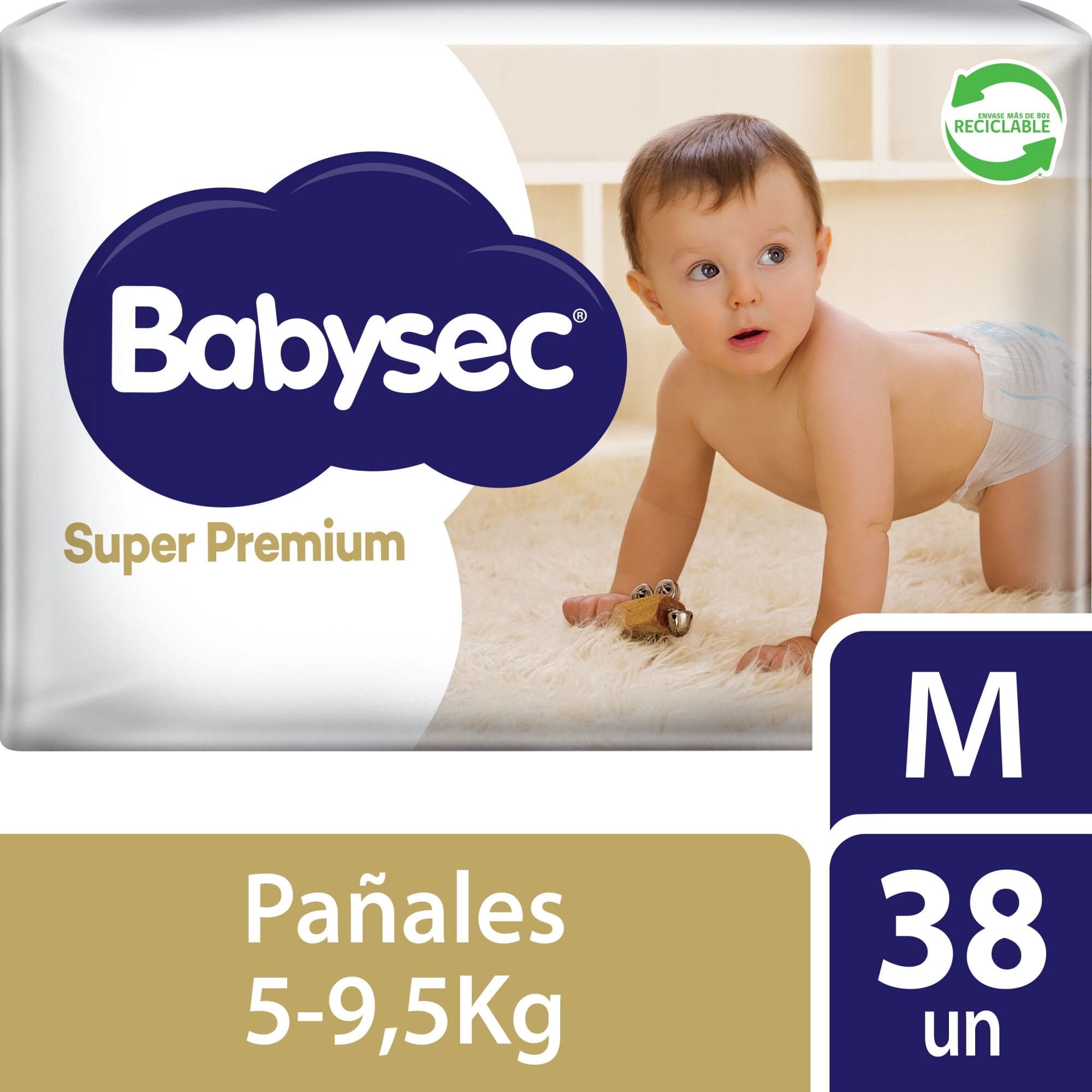 Panales Babysec Bebe Super Premium M, 38 Un