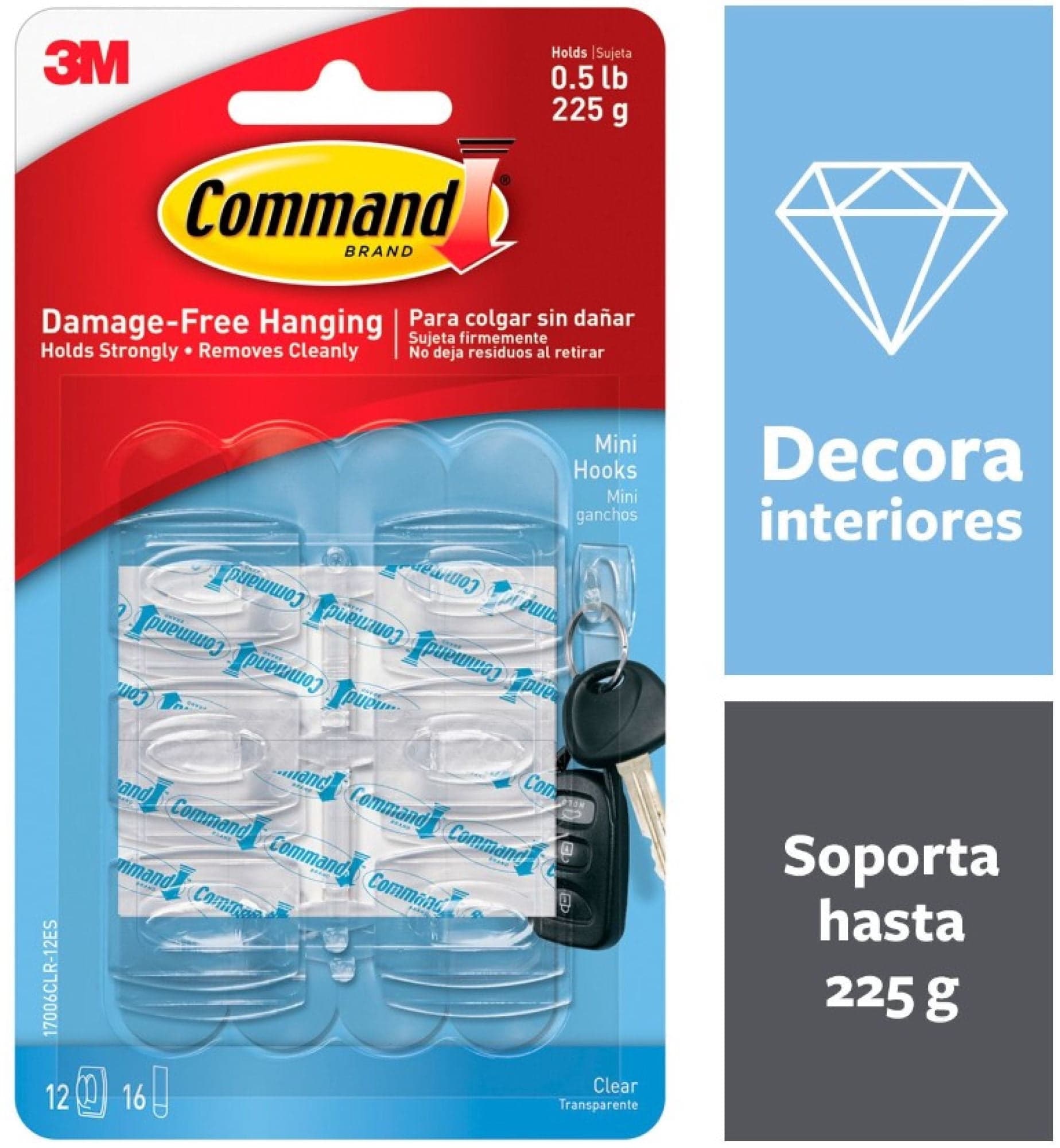 Ganchos Mini Transparentes 6 unidades, 1 Un