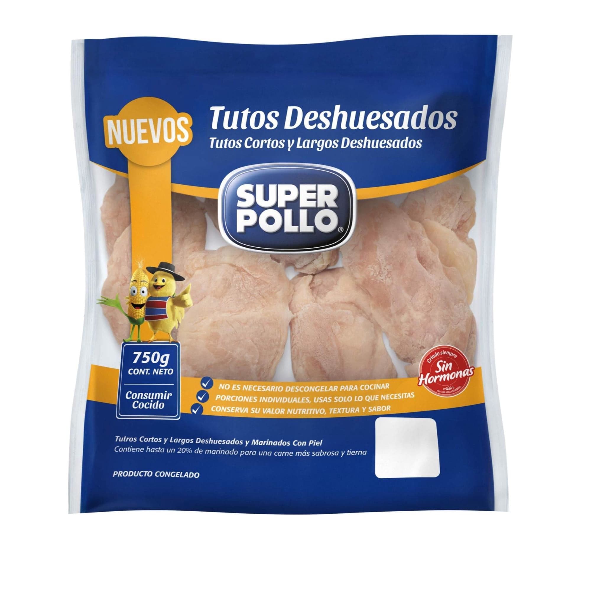 Pollo Tuto Deshuesado Congelado, 750 g