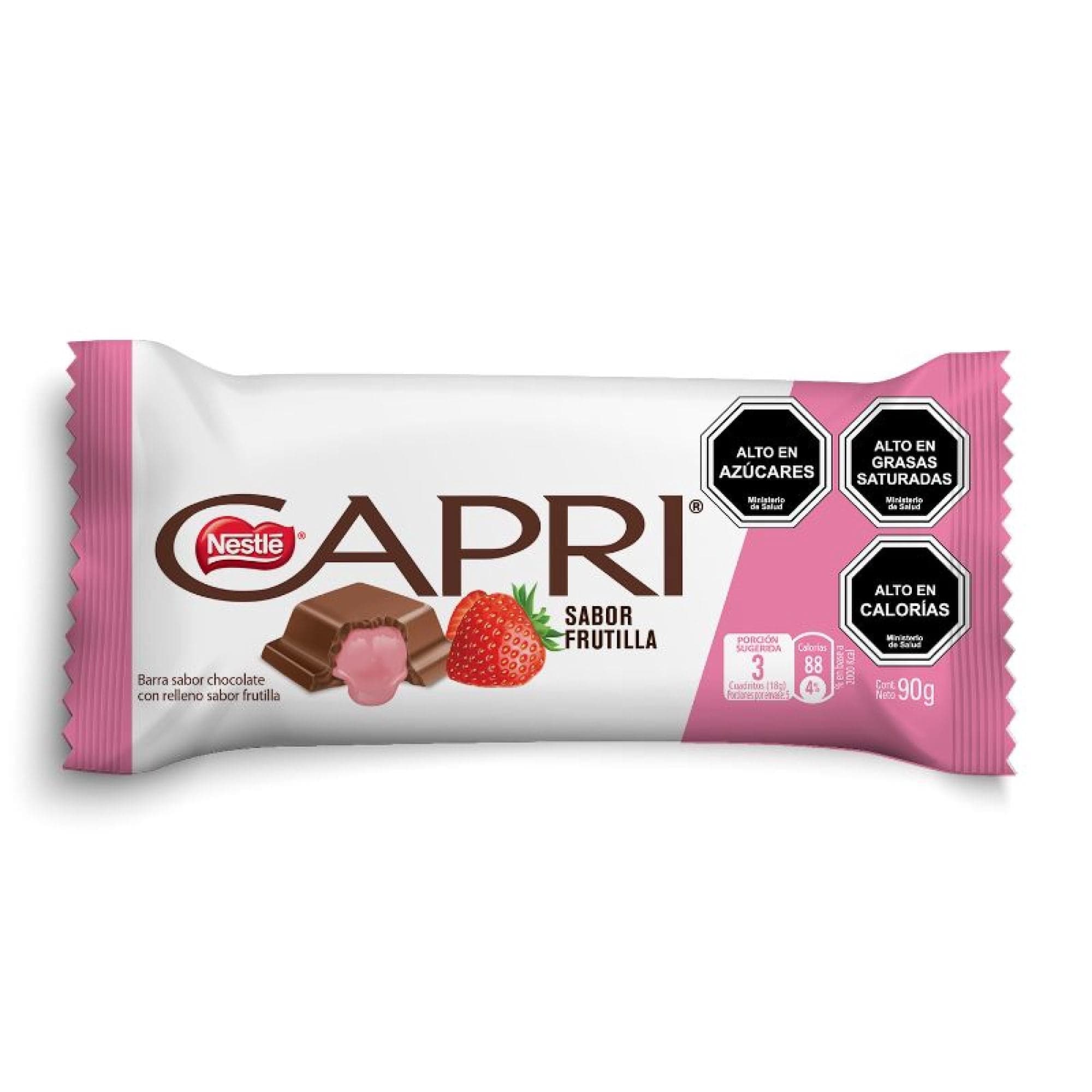 Chocolate Relleno Frutilla, 90 g