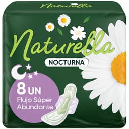 Toallas Higienicas Nocturnas Extra Largas Flujo Super Abundante Con Alas, 8 Un