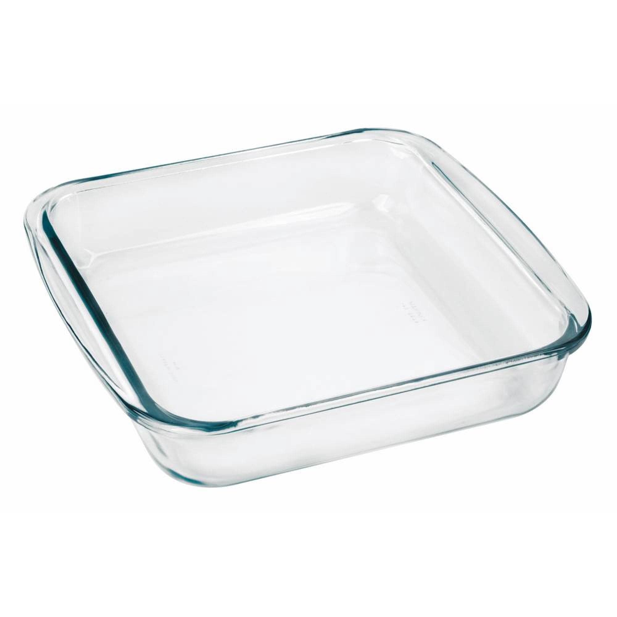 Fuente Asadera Cuadrada De Vidrio Mediana 1.8L Transparente