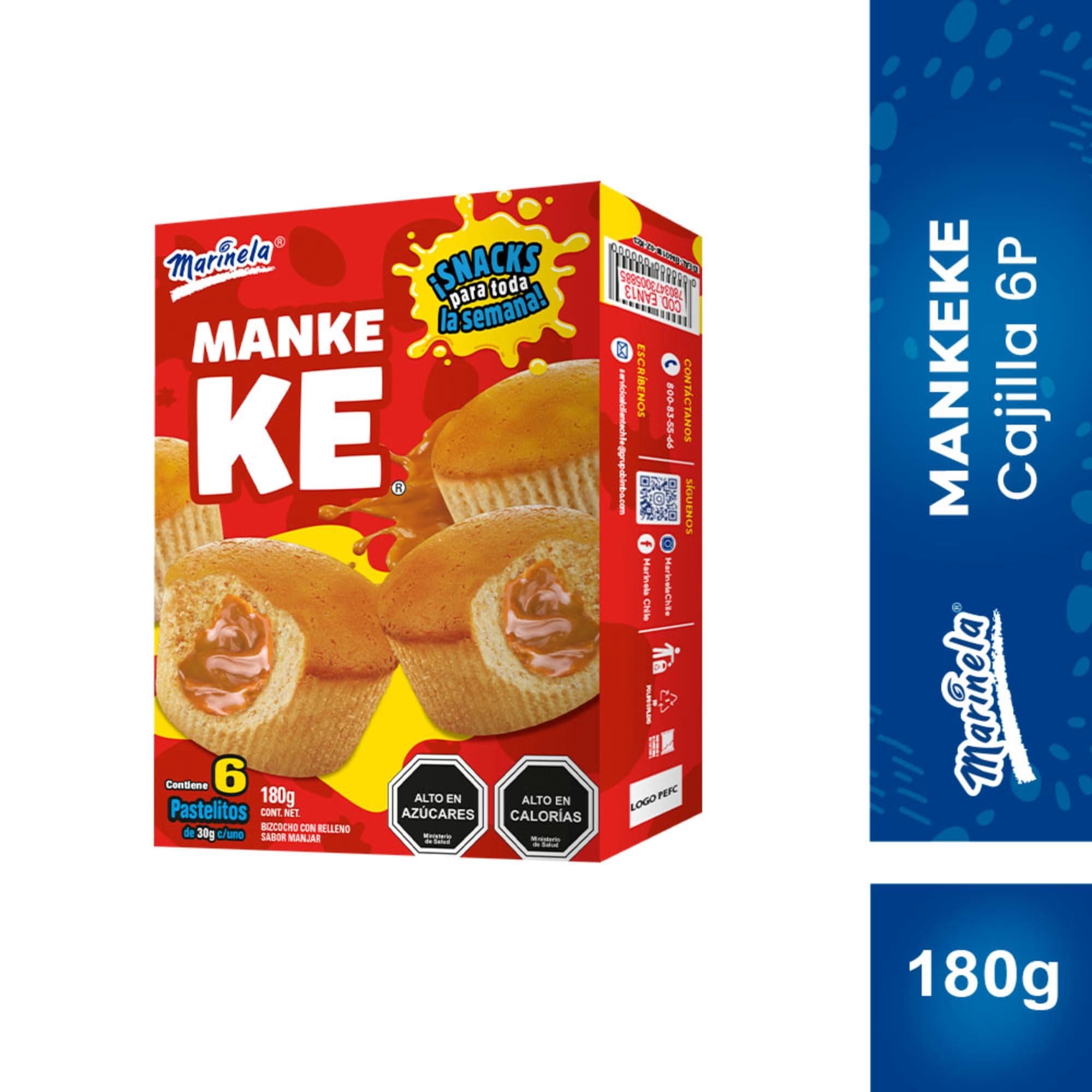 Mankeke 6un Caja, 180 g