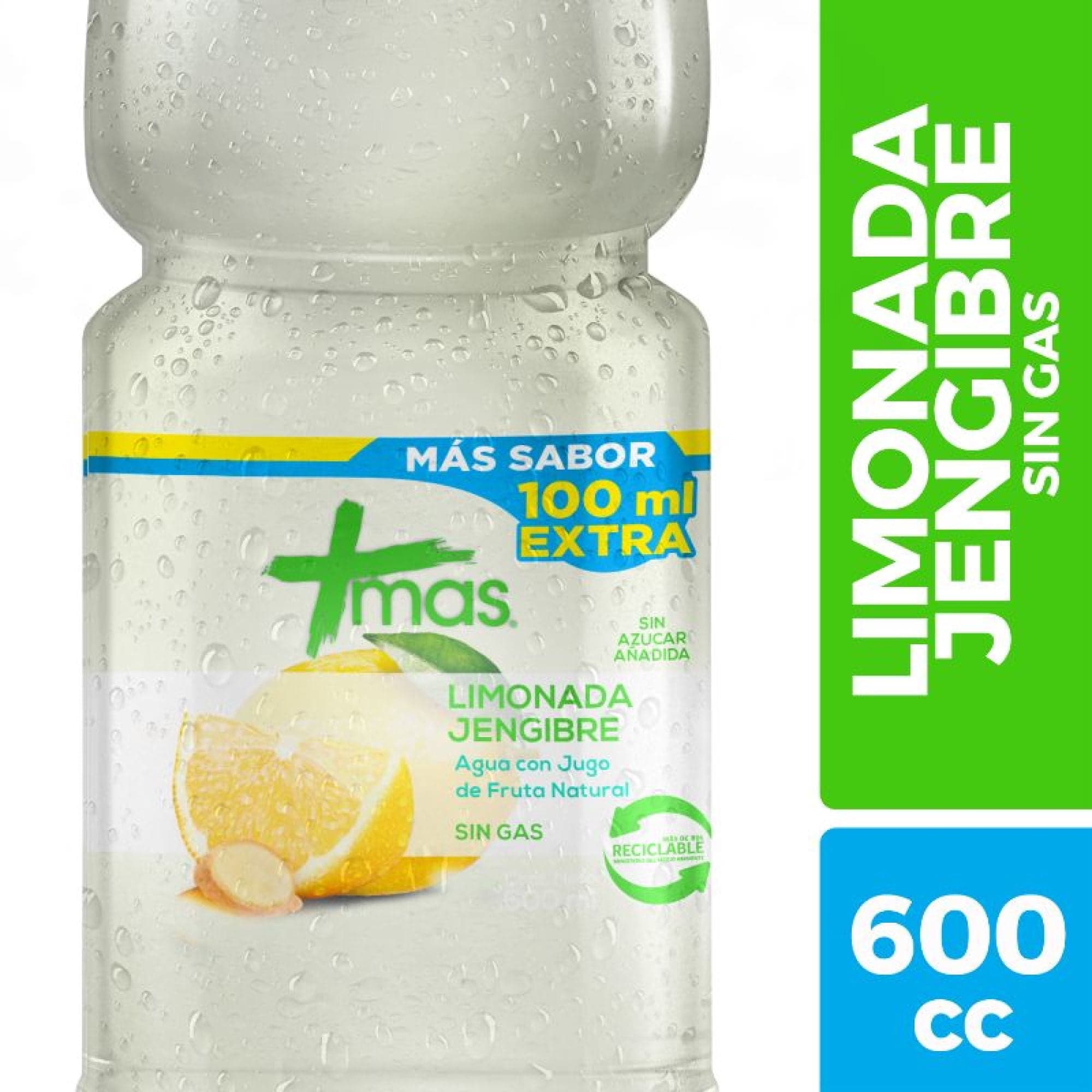 Agua Saborizada Limonada Jengibre Sin Gas Botella, 600 ml