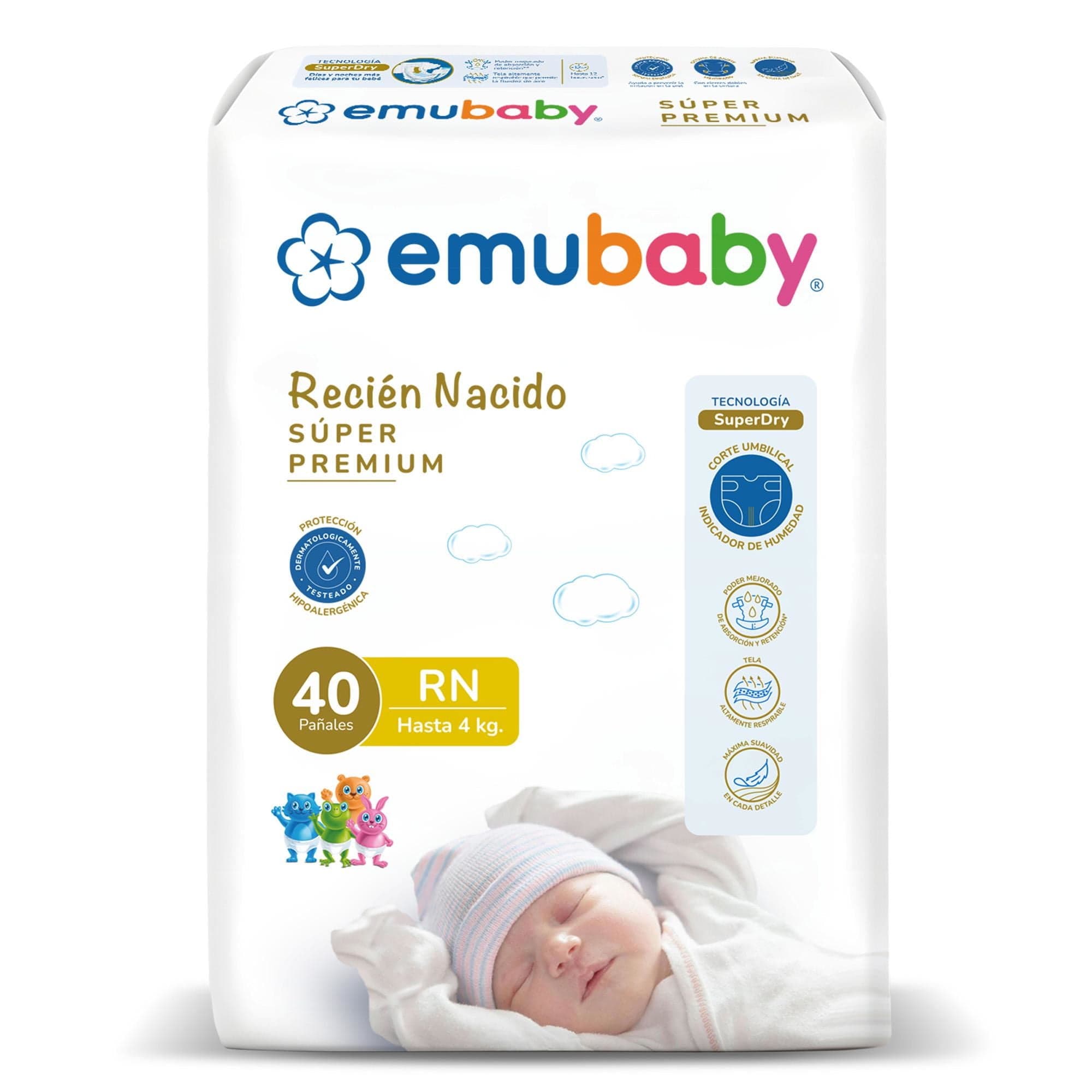 Panales Emubaby Super Premium Recien Nacido RN