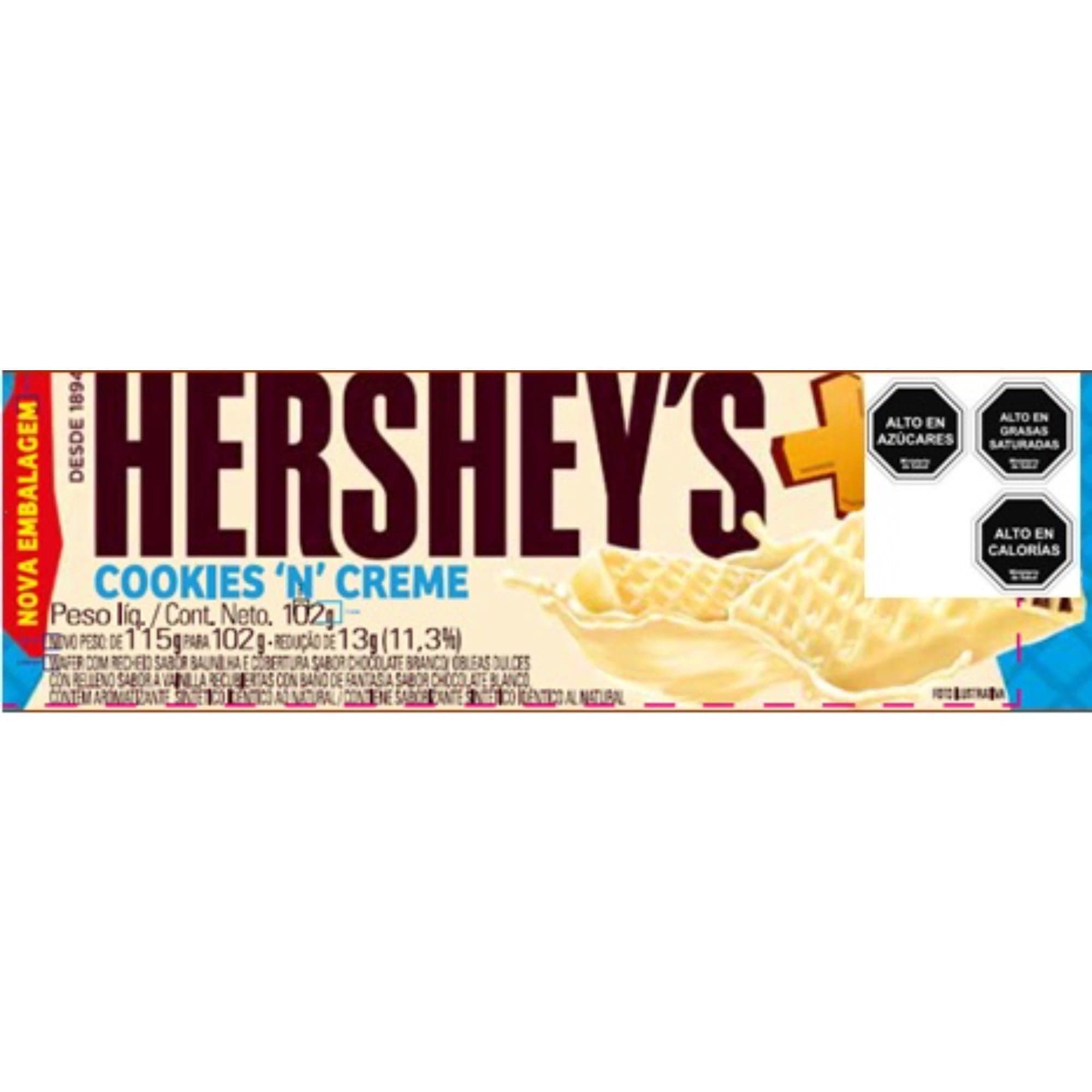 Galleta Oblea Wafer Cookies&Cream Chocolate Blanco, 102 g