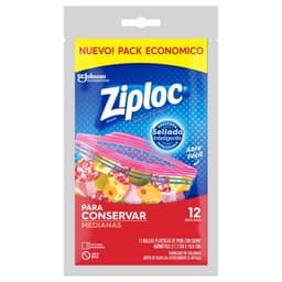 Bolsas Hermeticas Doble Cierre Para Conservar 17,7x18,8 cm Medianas, 12 Un