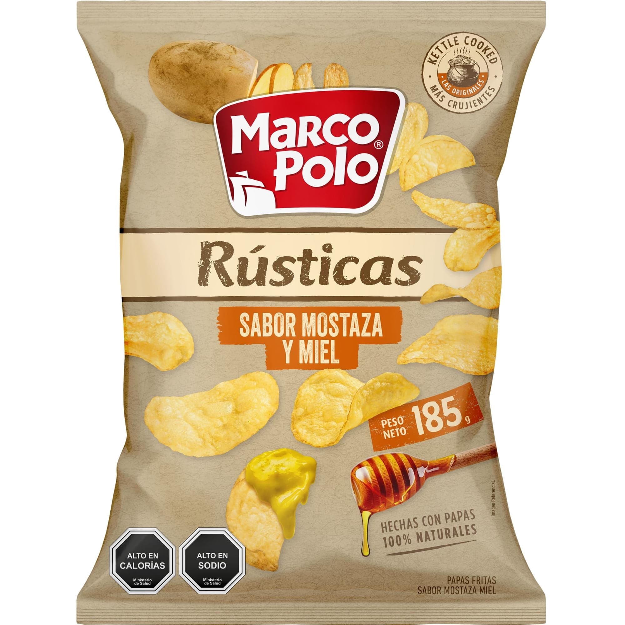 Papas Fritas Rusticas mostaza miel, 185 g