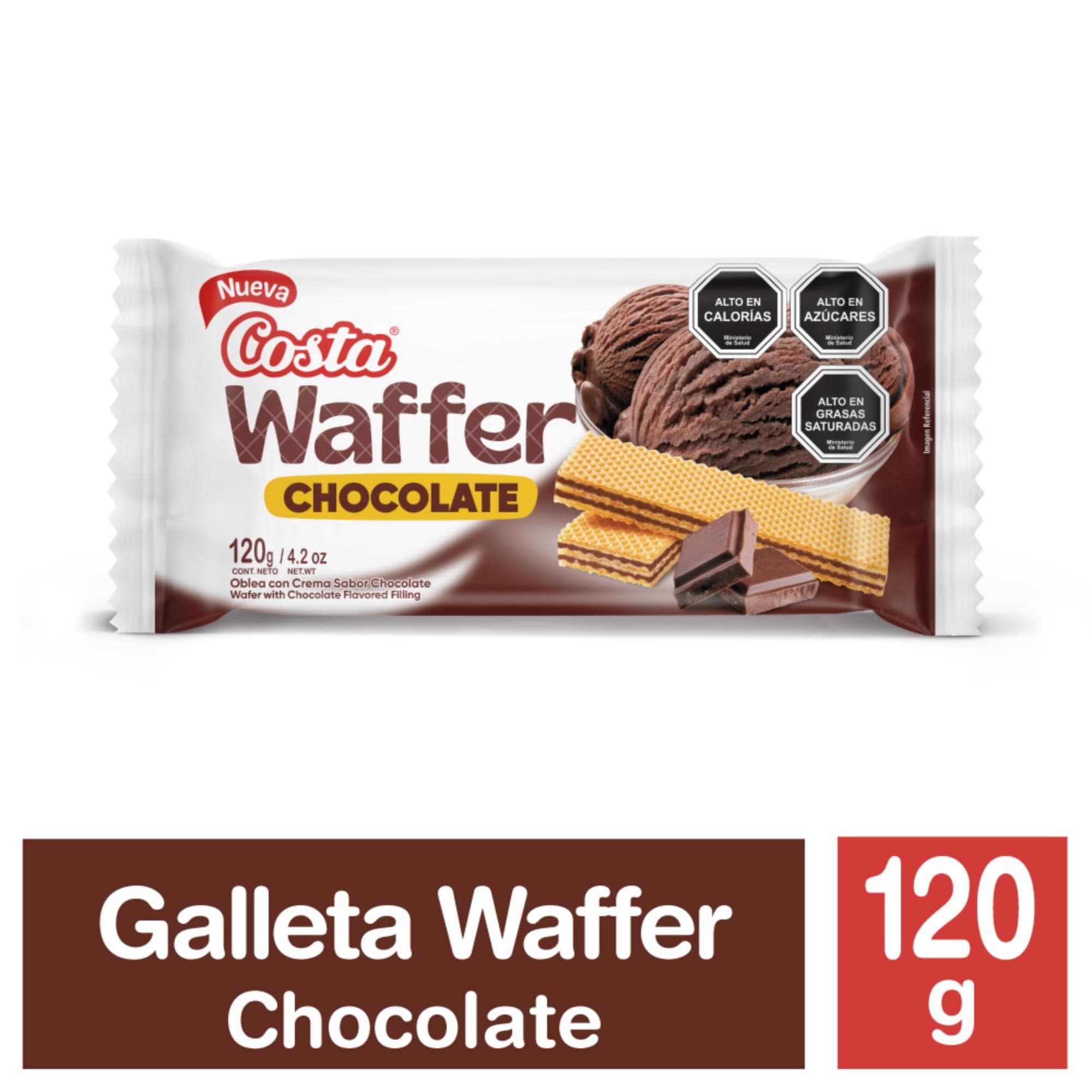Galleta Oblea Waffer Chocolate, 120 g