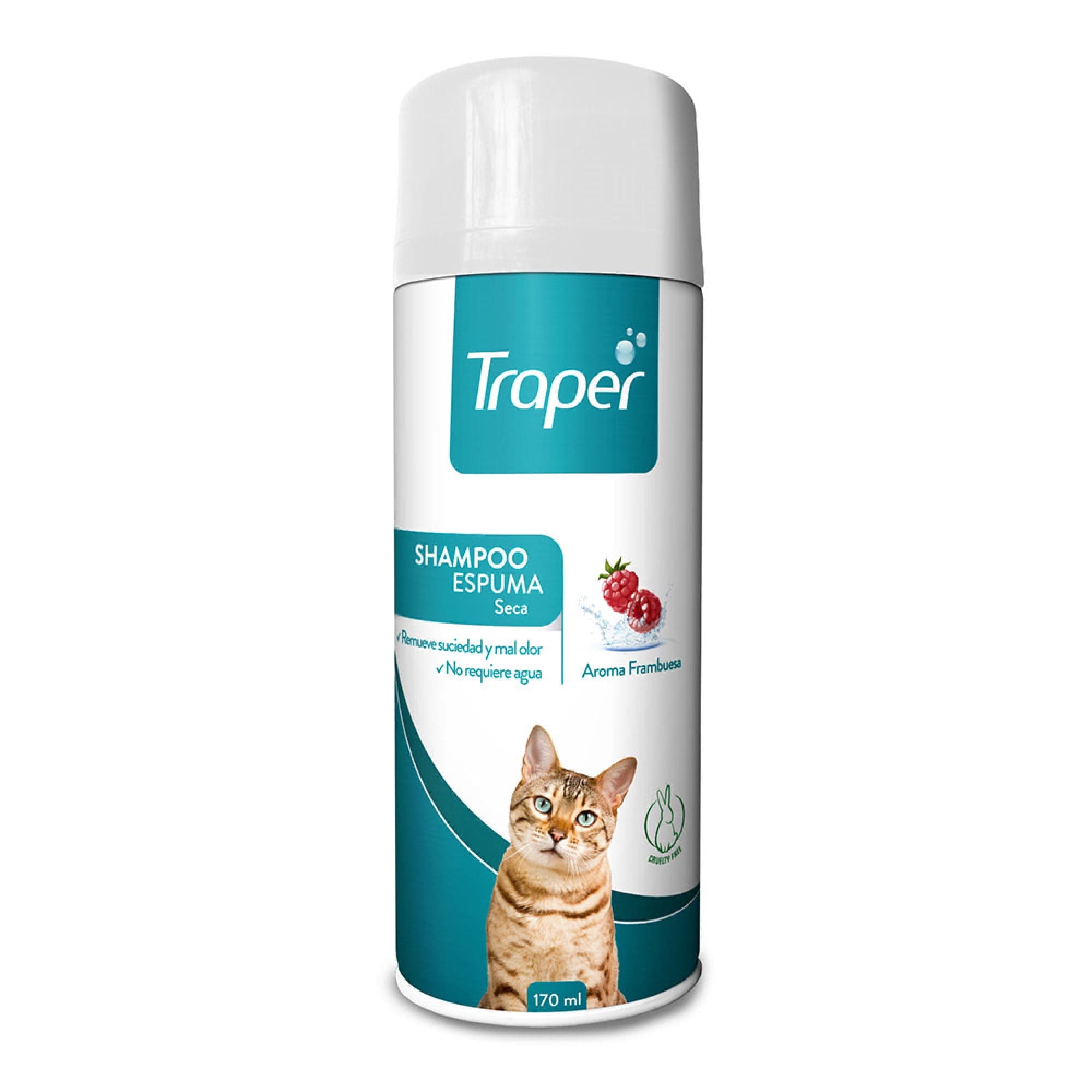 Shampoo para Gato Espuma Seca Aroma Frambuesa Lata
