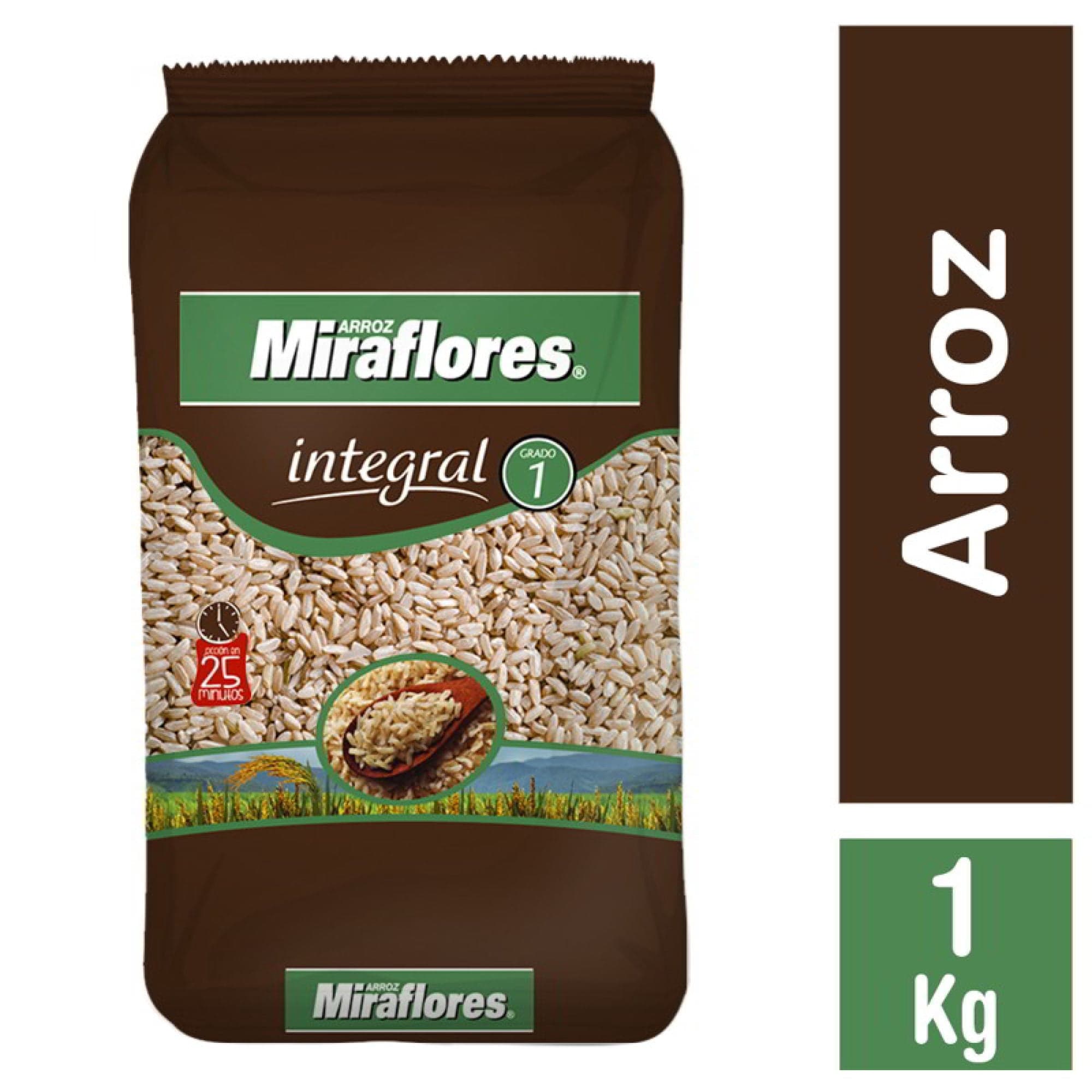 Arroz Integral Grado 1 Grano Largo Bolsa, 1 Kg