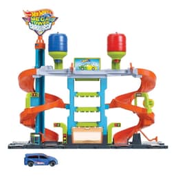 Pista de Carrera Hot Wheels City Pista de Juguete Autolavado Mega Torre