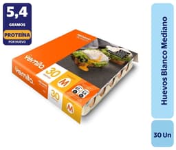 Huevos Tradicionales Mediano Blanco, 30 Un