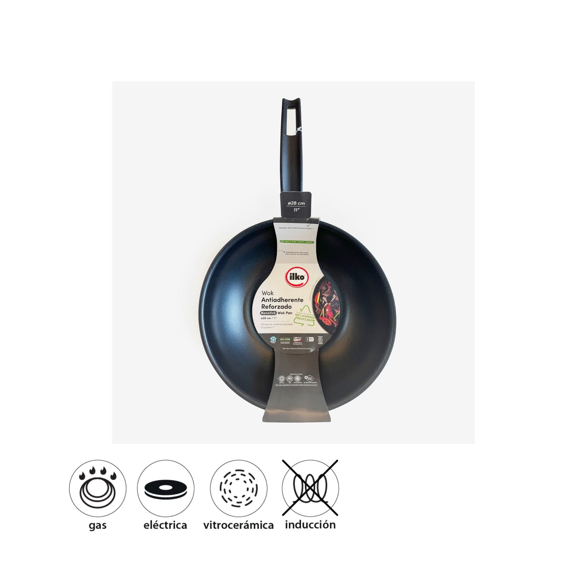 Wok 28 Cm Every Day Aluminio Reciclado Gris 1 Piezas, 1 Un
