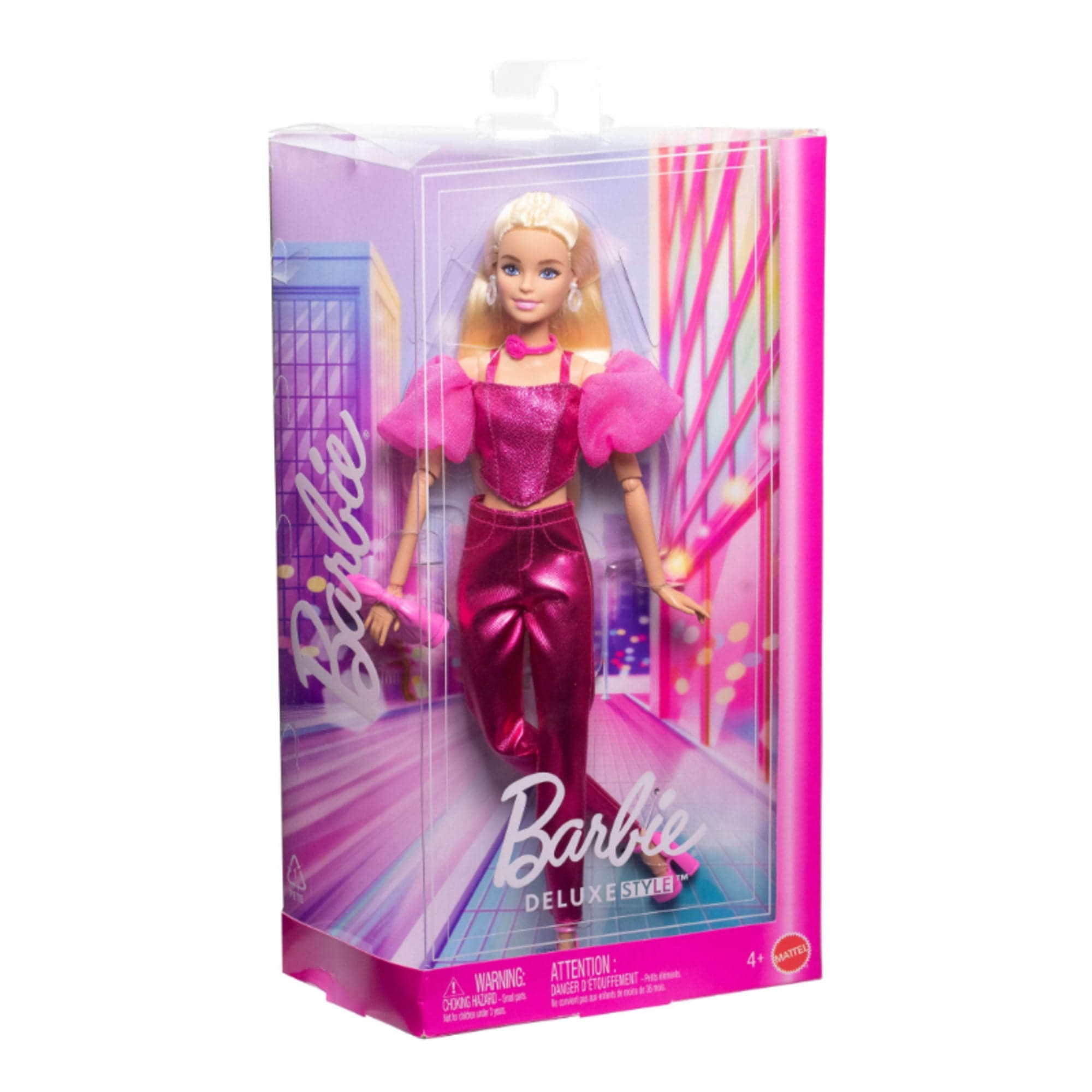 Muneca Barbie Cabello Rubio y Conjunto Rosa