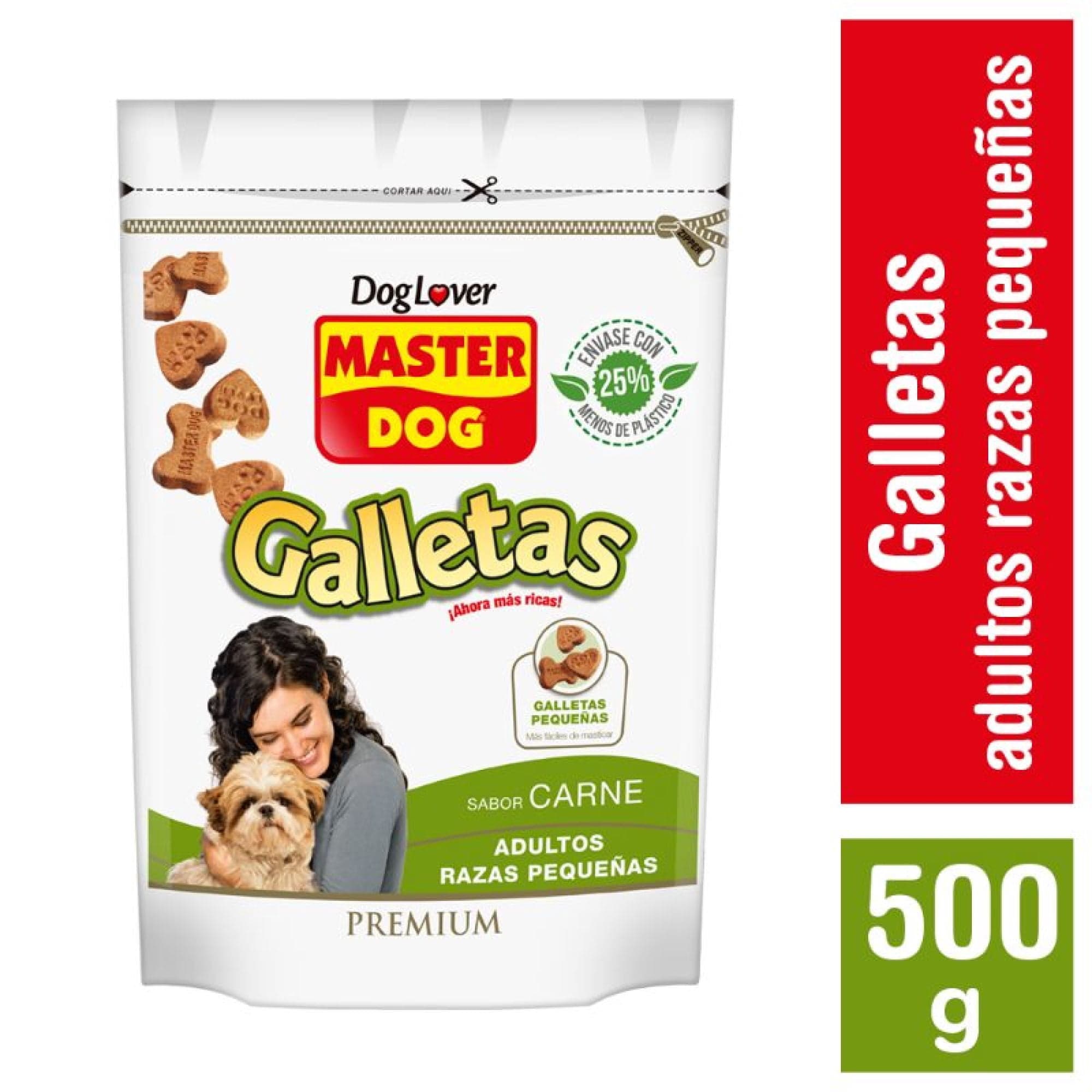 Galletas Perro Adulto Raza Pequena Sabor Carne Bolsa, 500 g