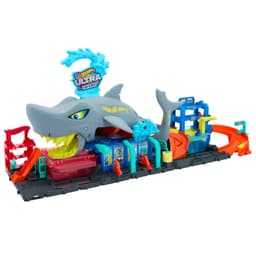 Pista de Carrera Hot Wheels City Mega Tiburon Auto Color Reveal 3+ Anos
