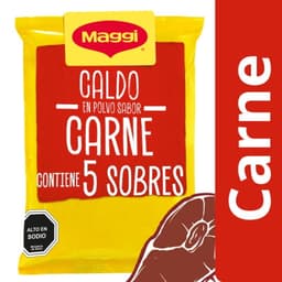 Caldo en Polvo Sabor Carne (5 Sobres) Bolsa, 35 g