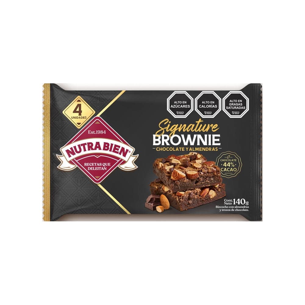 Brownie chocolate almendra 200g 4p nb, 200 g