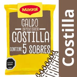 Caldo en Polvo Sabor Costilla (5 Sobres) Bolsa, 35 g