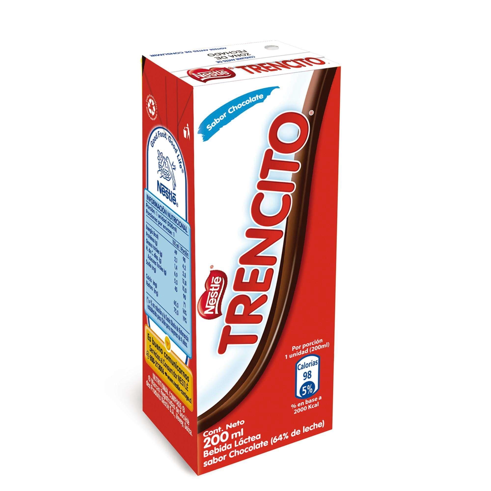 Bebida Leche Lactea Trencito Chocolate Caja, 200 g