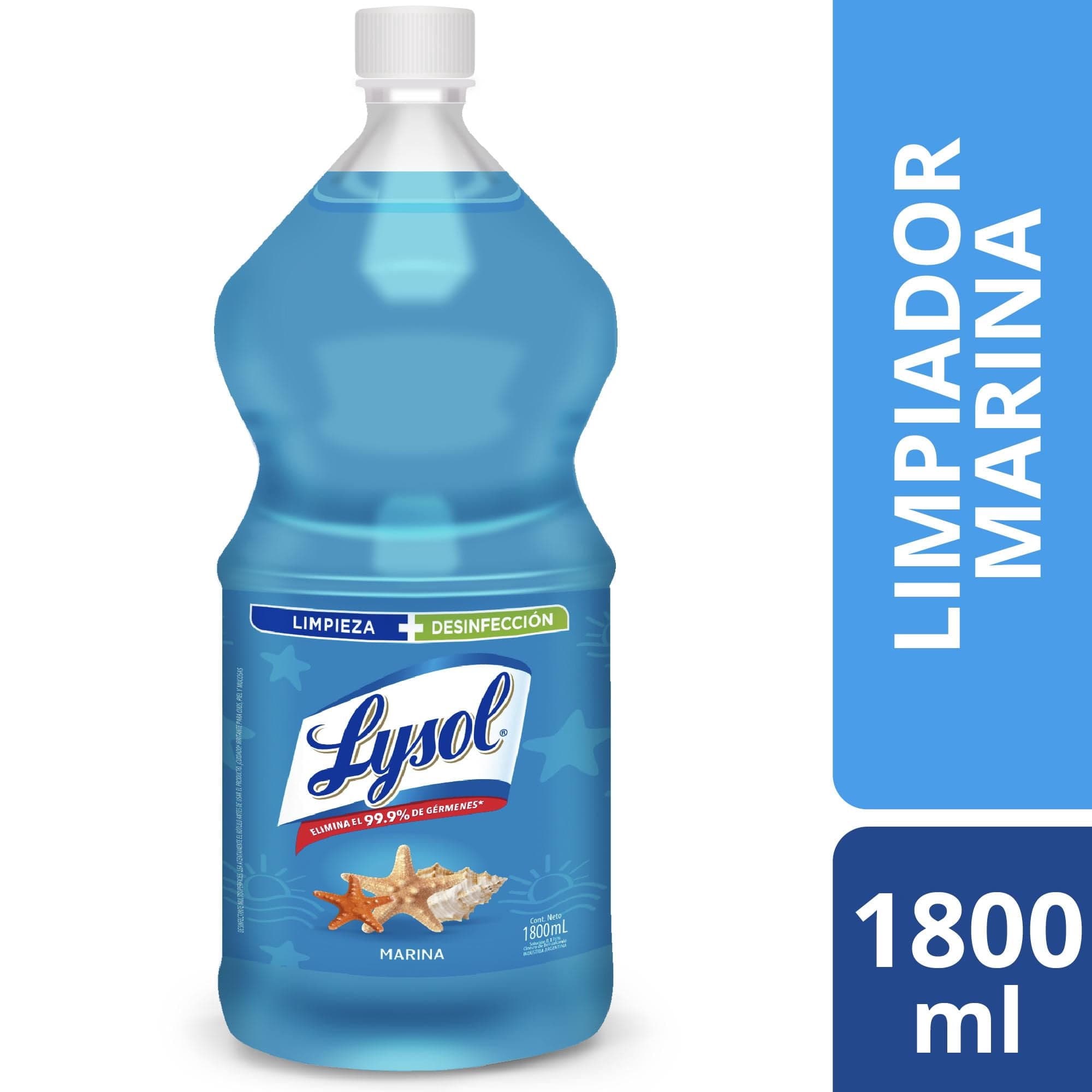Limpiador Desinfectante Liquido Frescura Marina Botella