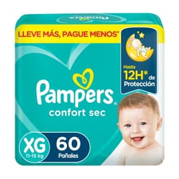 Panales Pampers Desechables Confort Sec XG