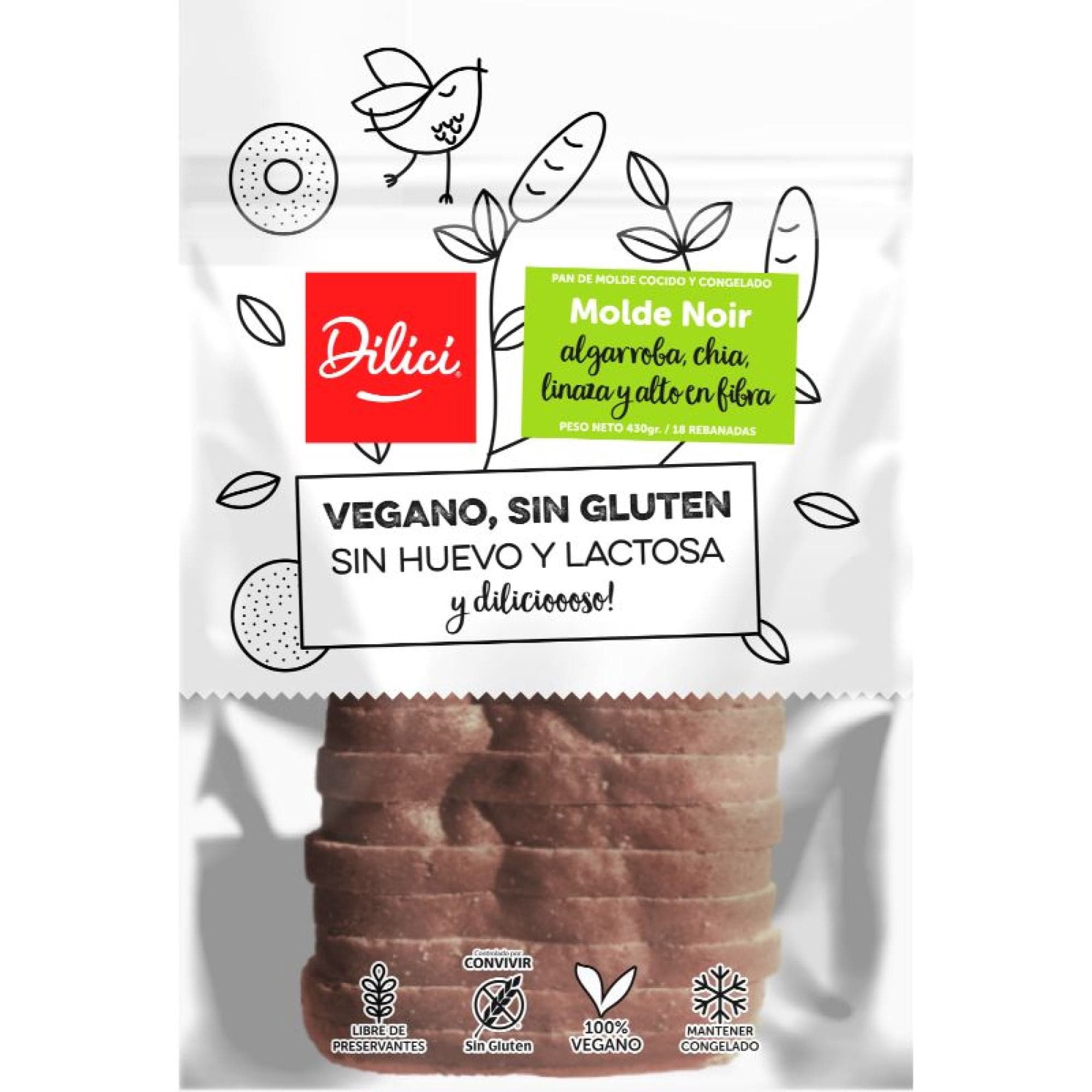 Pan De Molde Noir Sin Gluten 1 Un, 430 g