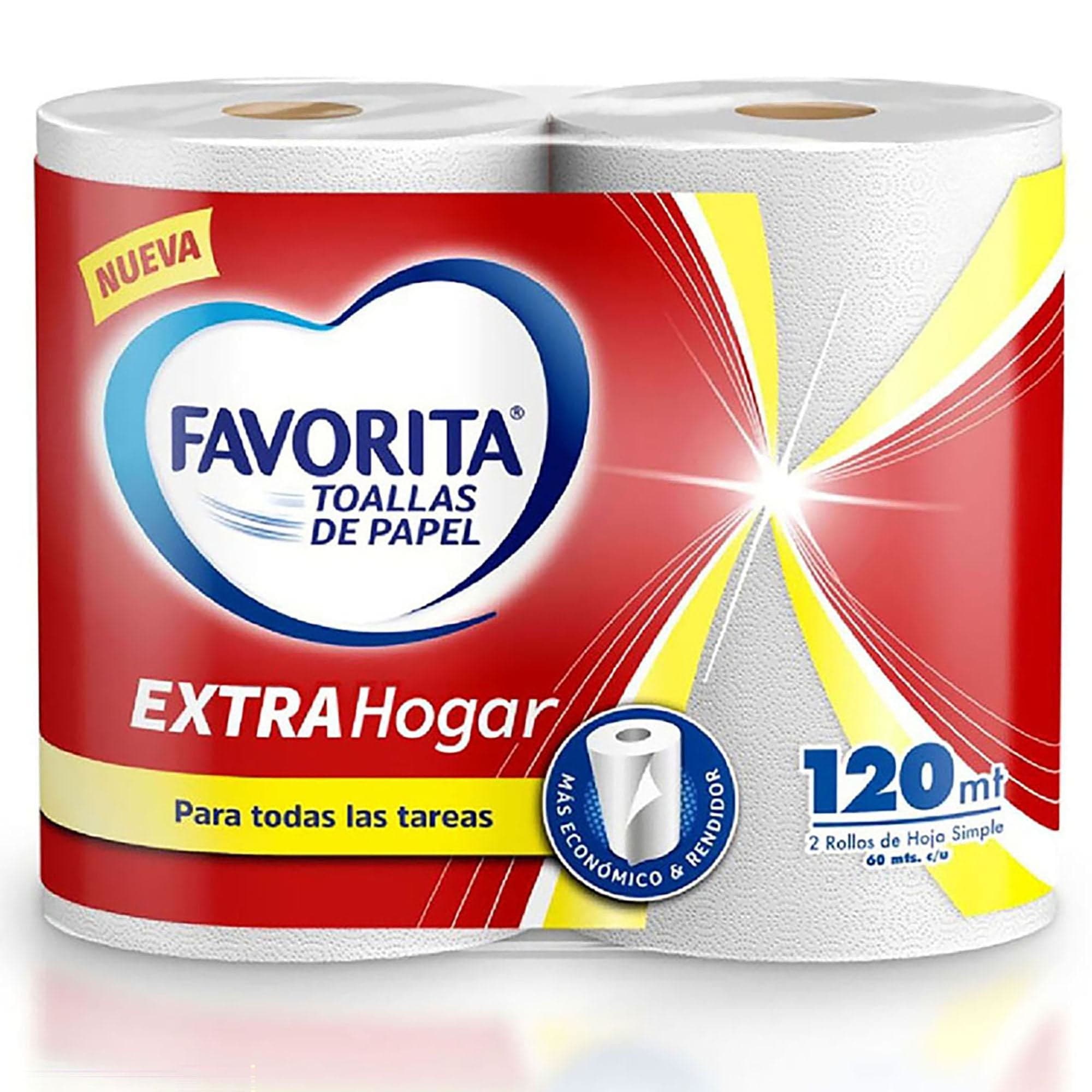 Toalla de Papel Extra Hogar 60 Metros, 2 Un