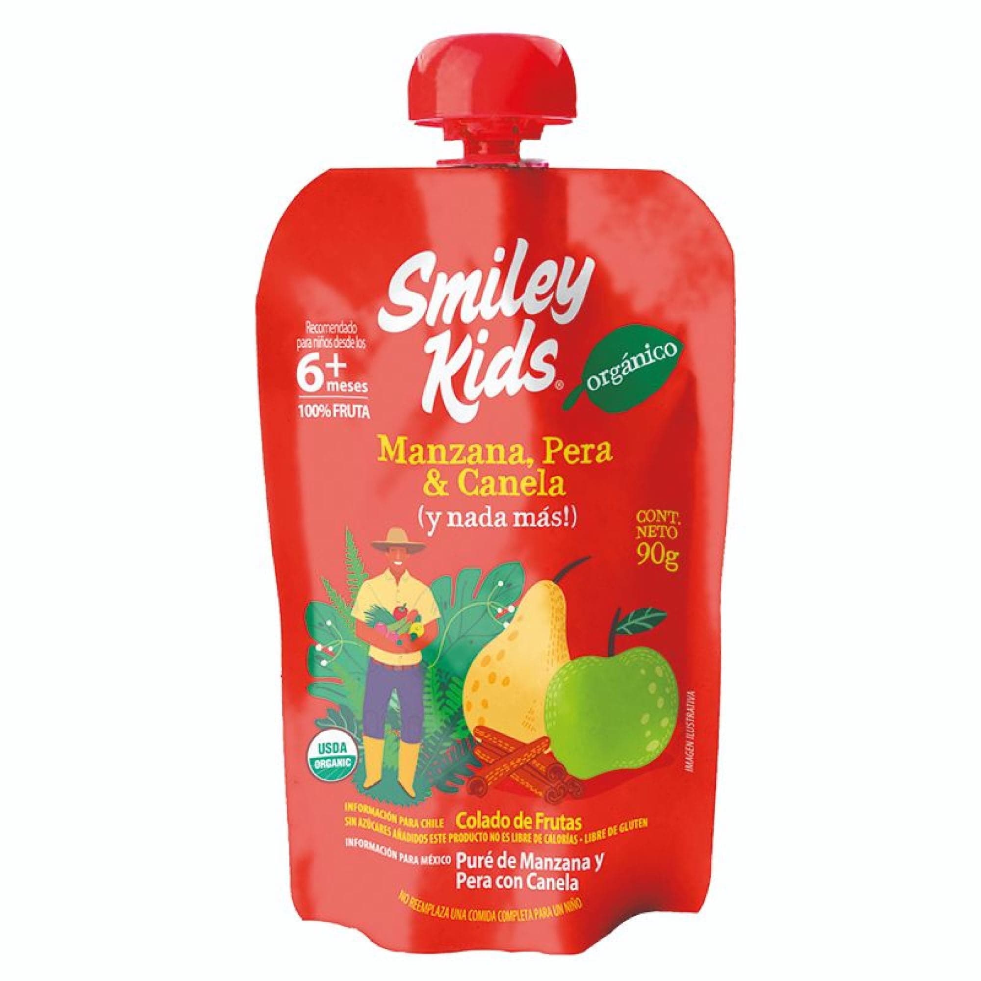 Colado Organico Manzana Pera Canela Gluten Free, 90 gr