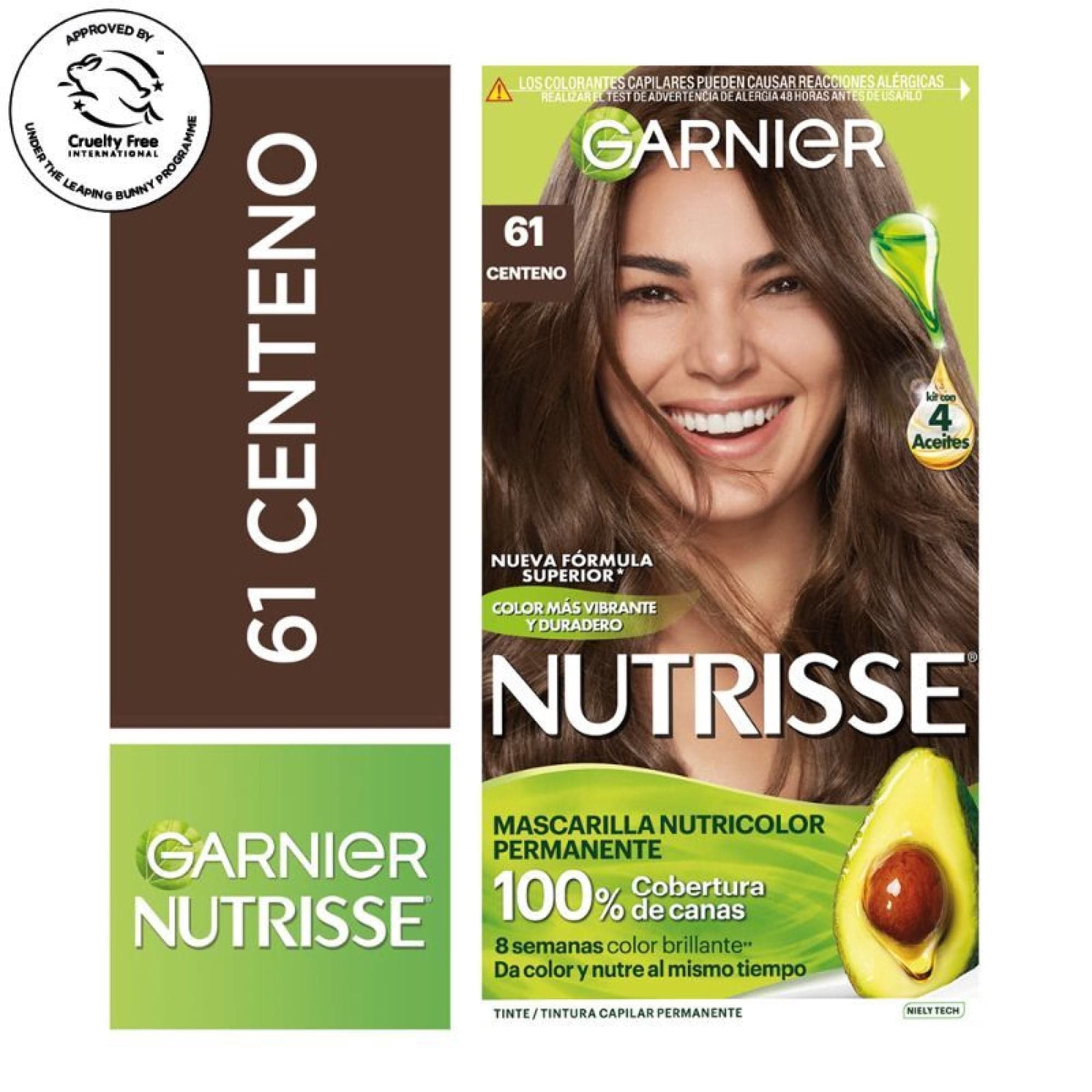 Coloracion Garnier Nutrisse Cabello 61 Centeno, 1 Un