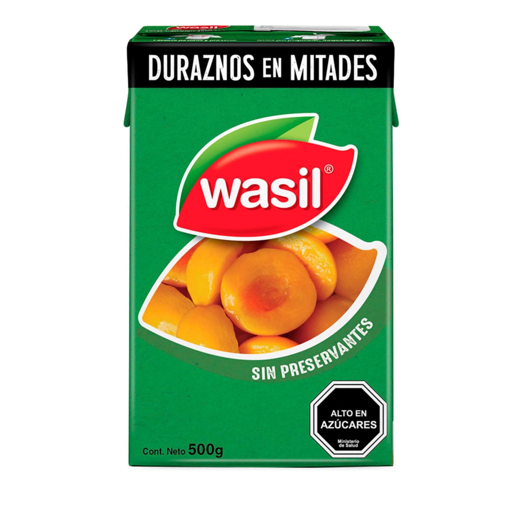 Duraznos en Mitades Caja, Drenado 235 g - Neto 500 g