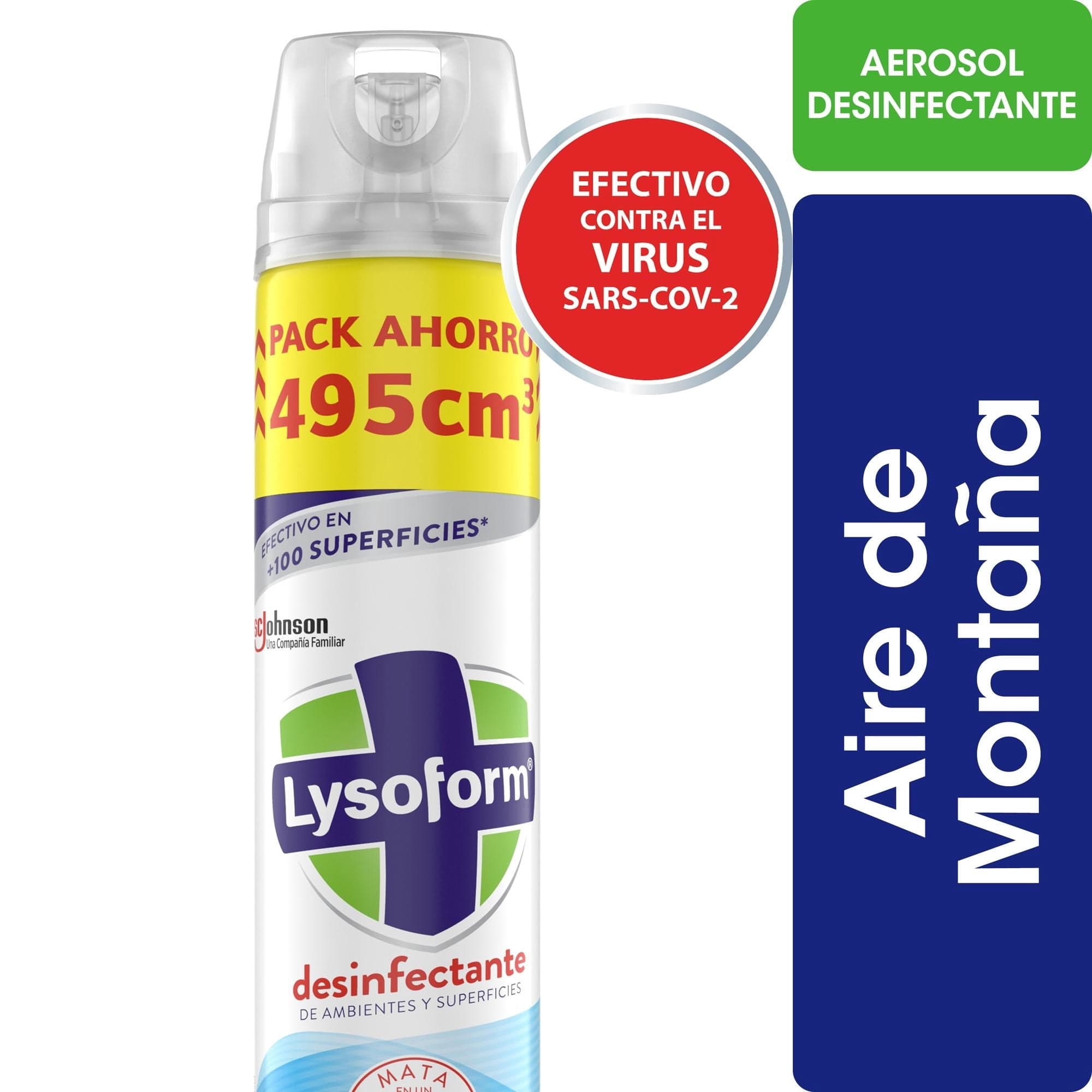 Desinfectante de ambientes y superficies Aerosol Aire de Montana Lata, 495 ml