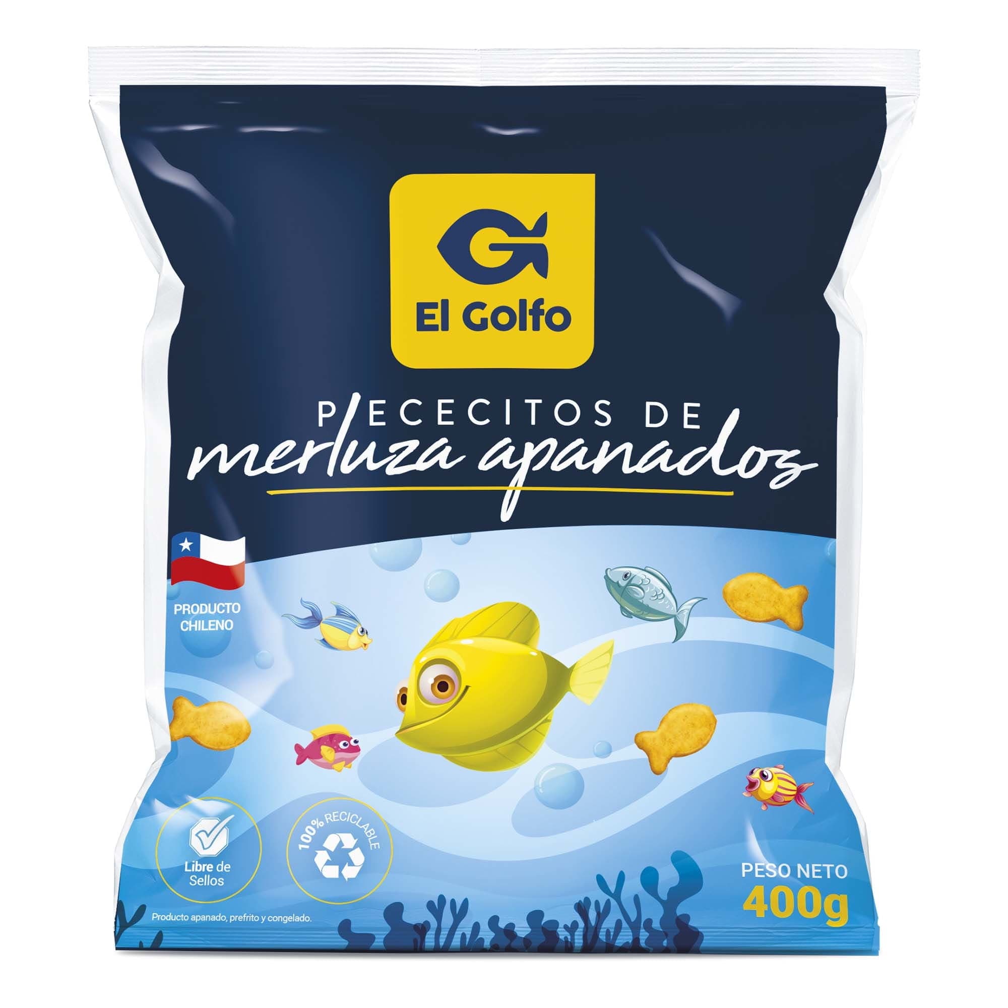 Apanados de Merluza forma Pececitos Bolsa, 400 g