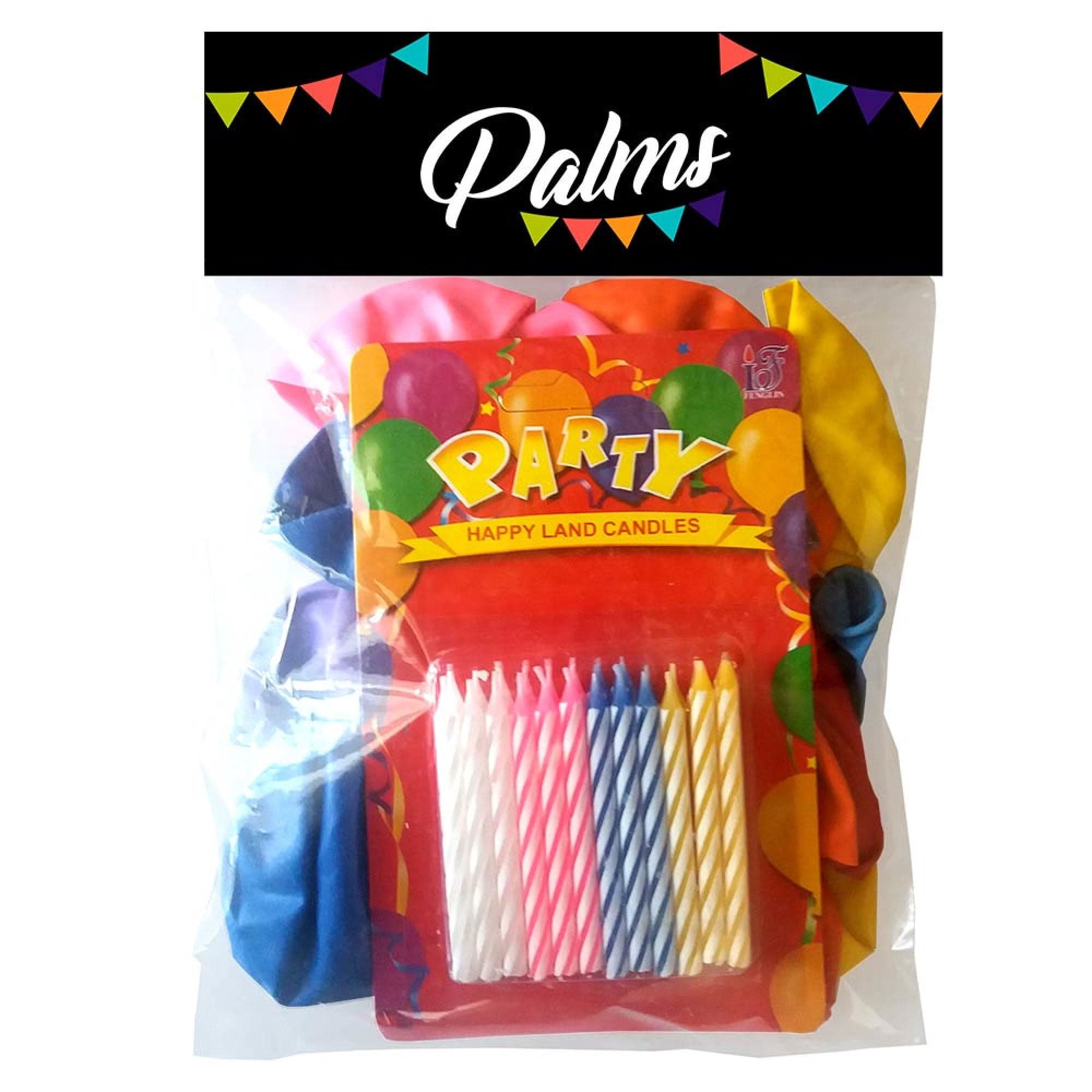 Pack 25 Globos + Velas Surtidas, 1 Un