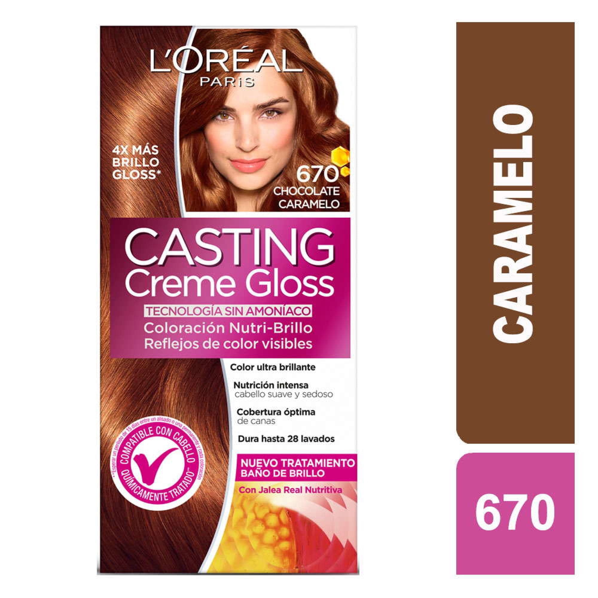Coloracion Casting Cabello Creme Gloss 670 Chocolate Caramelo, 1 Un