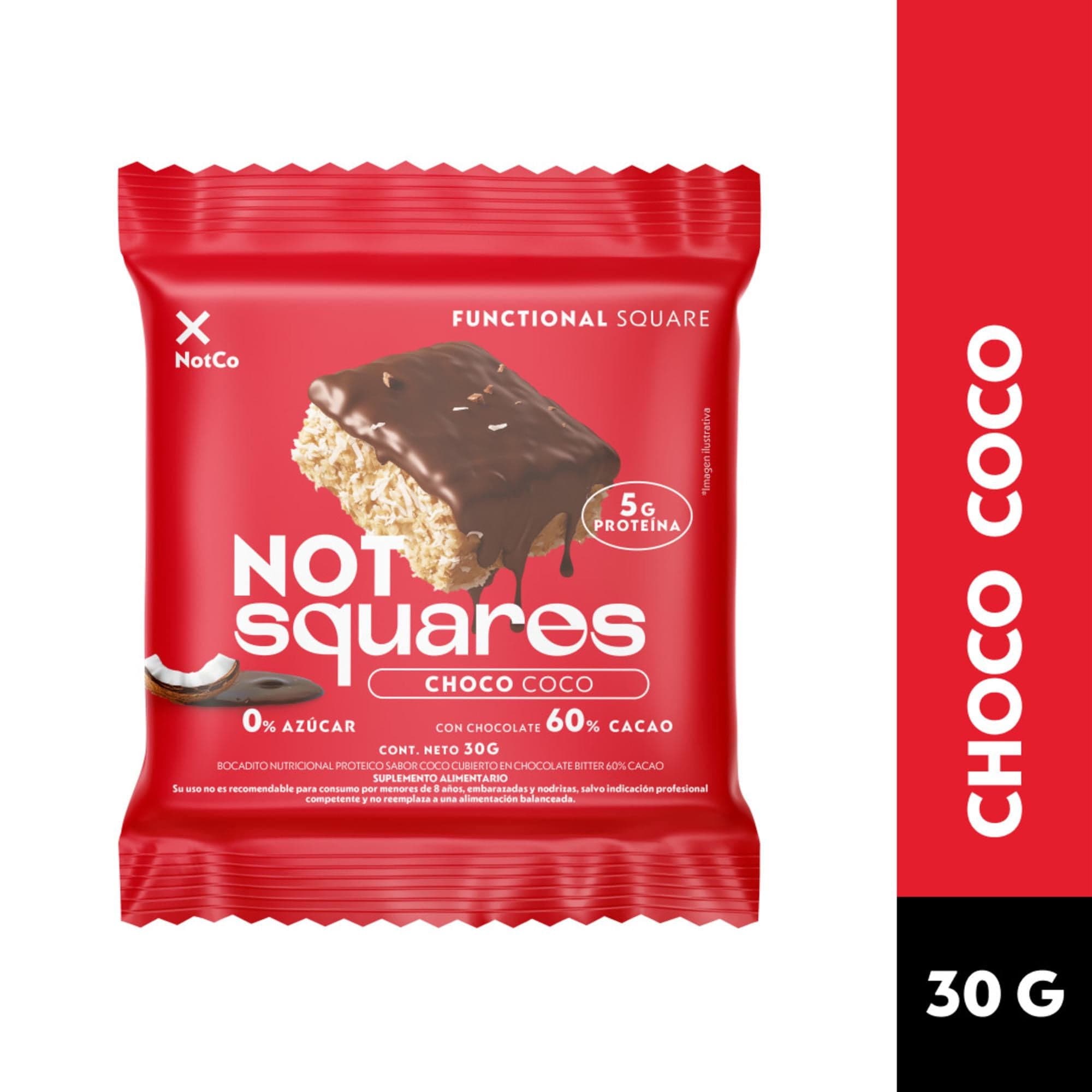 Barra de Proteina NotSquare Choco Coco, 30 g