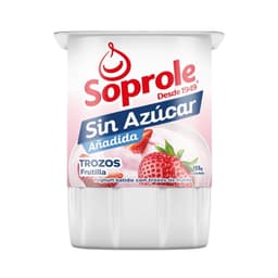 Yoghurt Batido sin Azucar con Trozos Sabor Frutilla Pote, 155 g