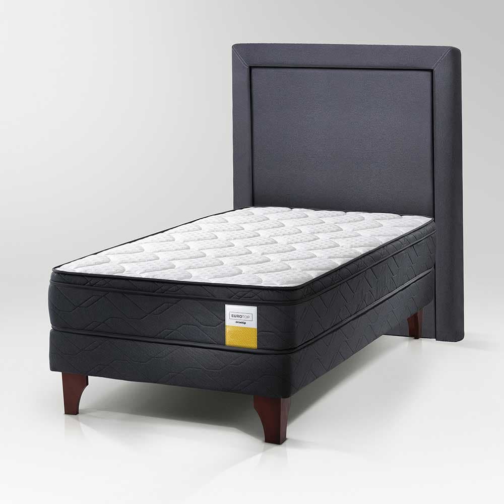 Cama Europea Drimkip 1 Plaza Plus Eurotop + Respaldo