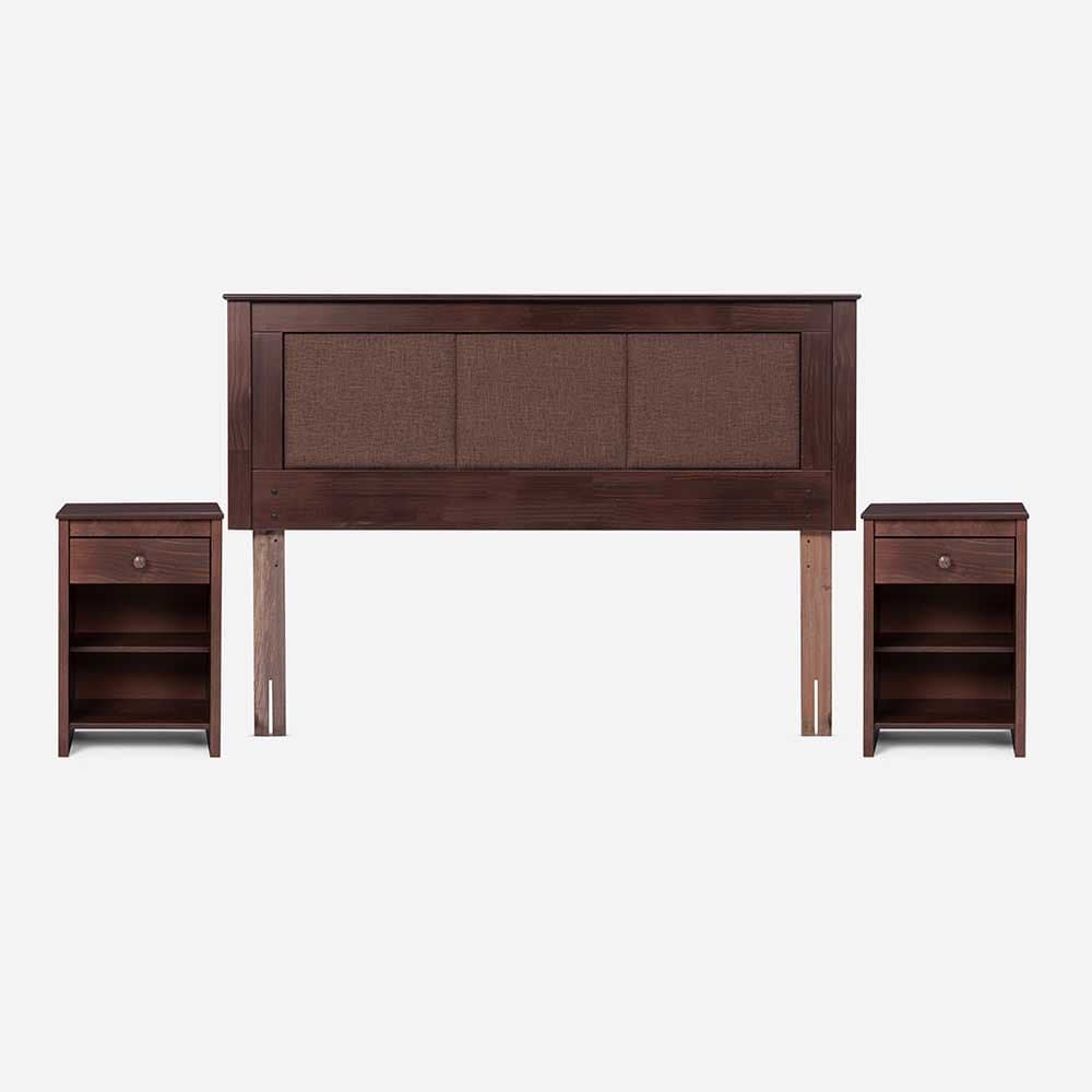 Respaldo + 2 Veladores Rosen 2 Plazas Rachel Cafe Chocolate
